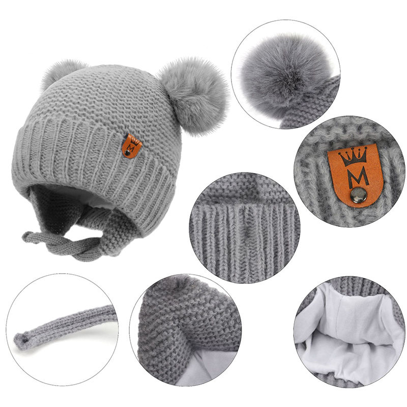 Baby Wool Hat Cute Fur Ball Ea - Infant Beanie Hat With Ears review and price