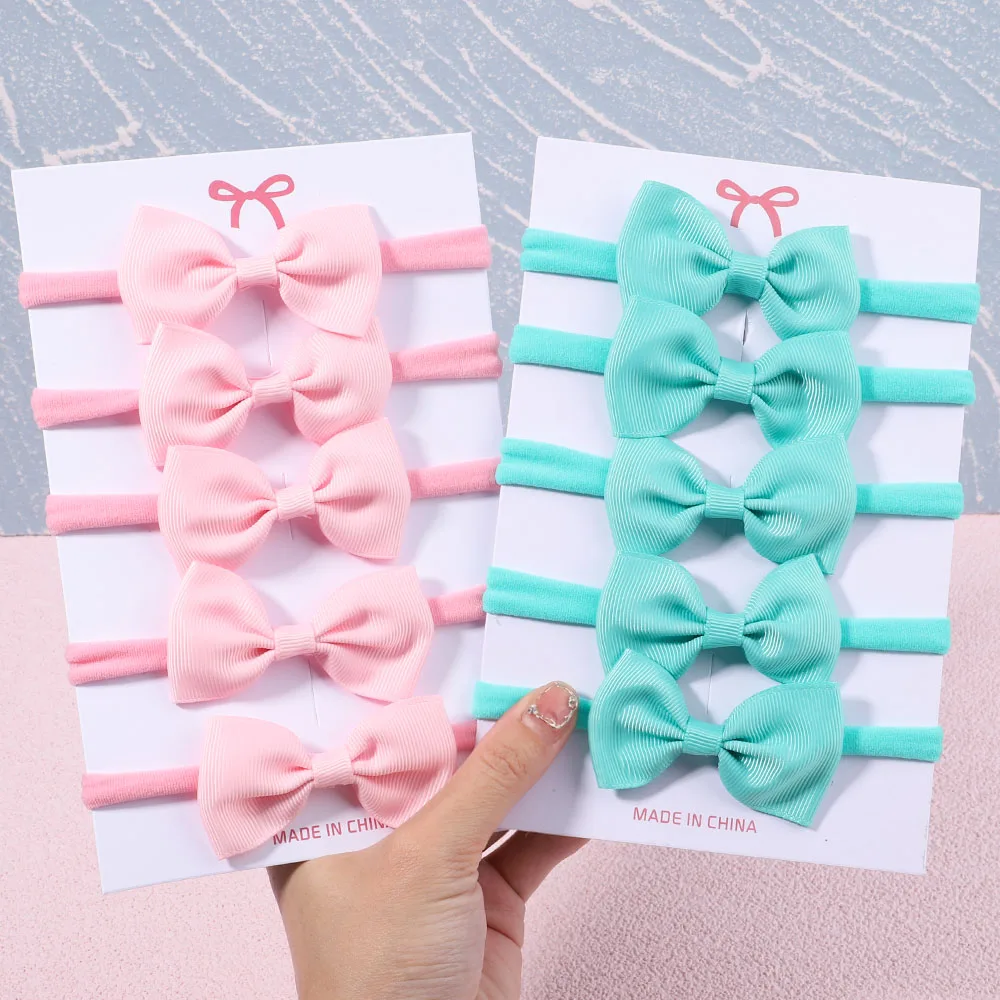 5Pcs/Set Girls Solid Color Bow - Baby Gear review and price