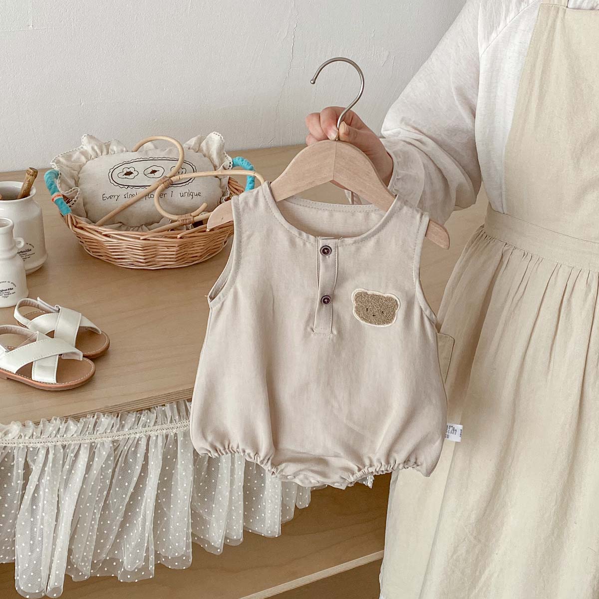 Baby Summer Bear Thin Sleevele - Baby Summer Linen Sleeveless Jumpsuit review and price
