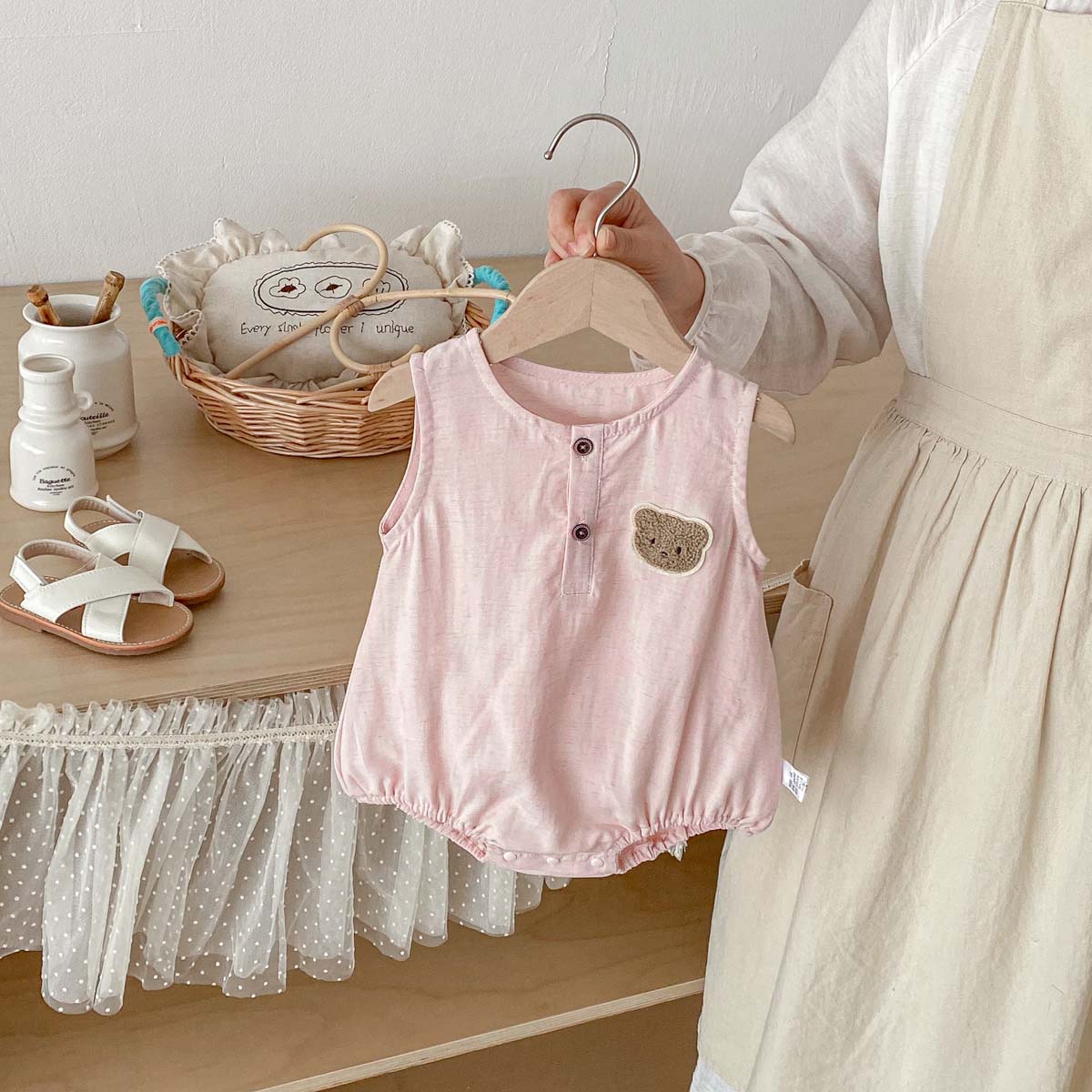 Baby Summer Bear Thin Sleevele - Baby Summer Linen Sleeveless Jumpsuit review and price