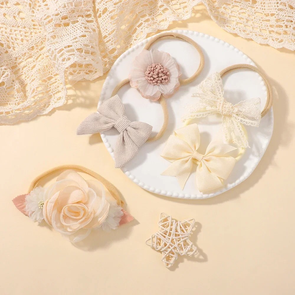 5Pcs Baby Flower Lace Bow Head - Baby Gear review and price