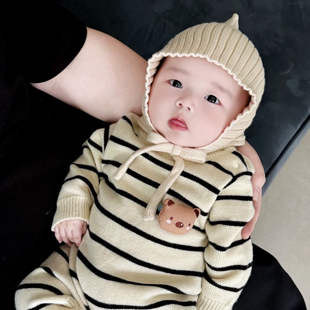 Cute Solid Color Baby Hat Wint - Infant Beanie Hat With Ears review and price