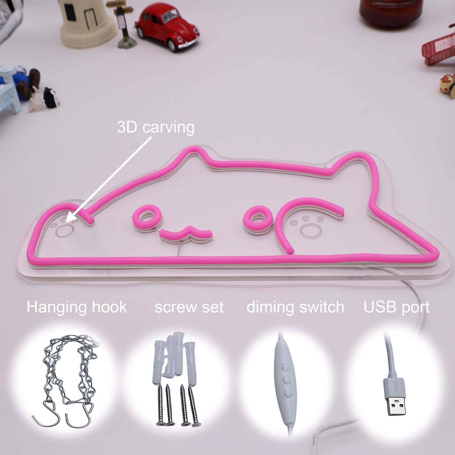 Cat Neon Sign Animal USB Dimma - Nursery review and price