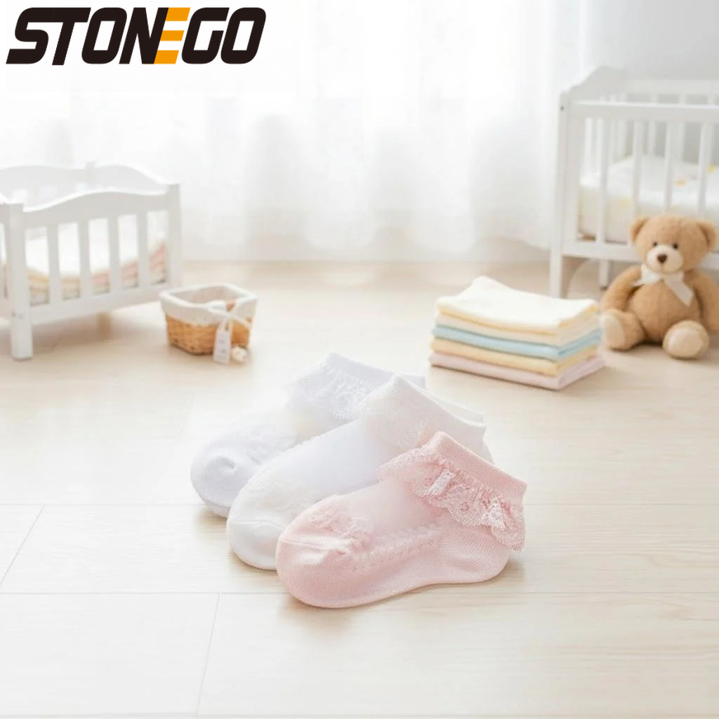Cute Lace Floral Net Baby Sock - Unisex Baby Socks Non Slip review and price